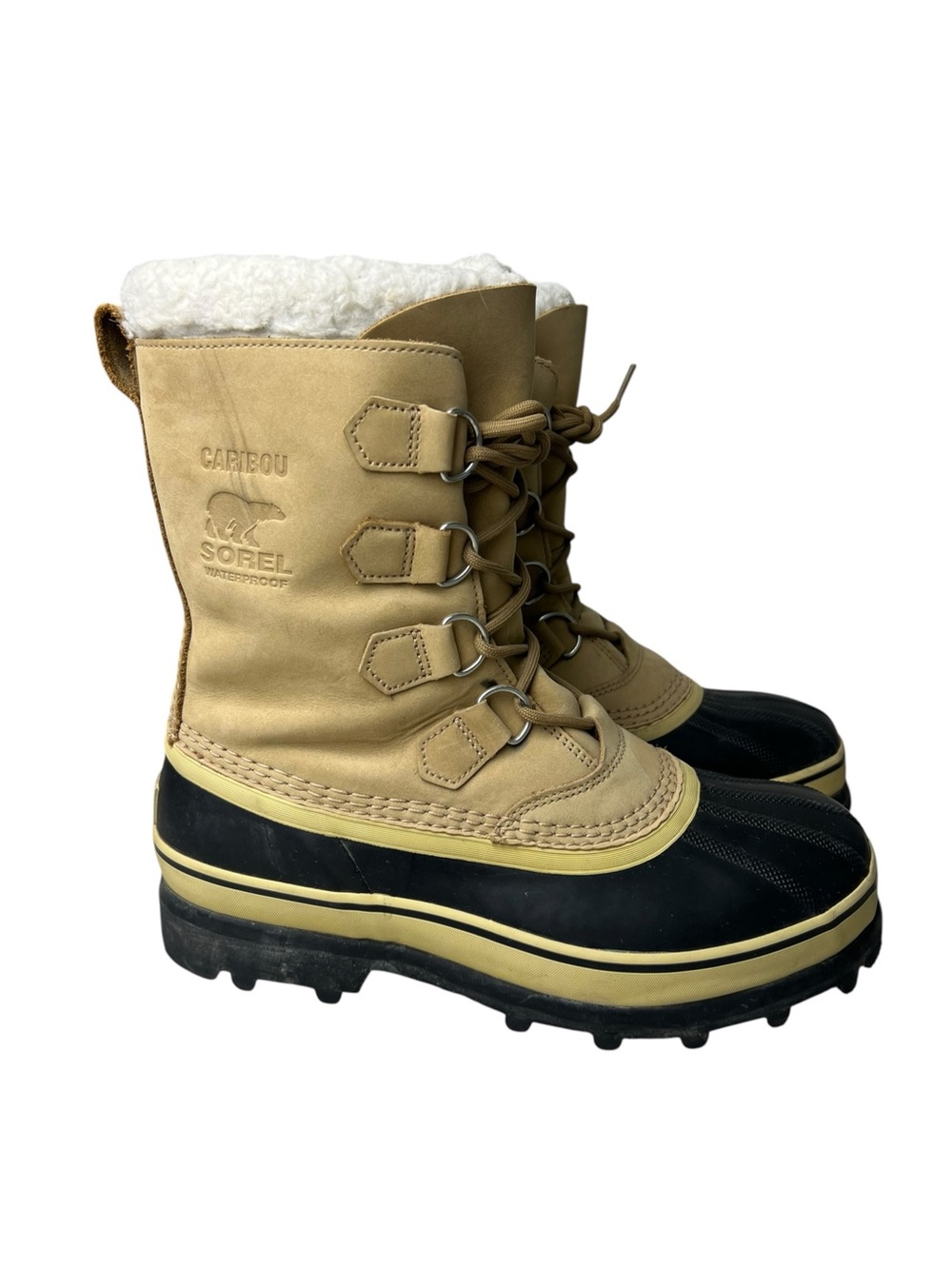 Sorel Caribou Women’s Size 10 Tan and Black Winter Packs Snow Boots